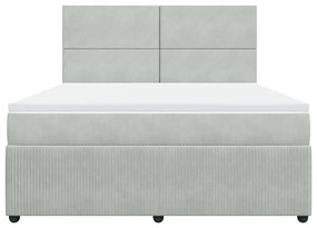 ΚΡΕΒΑΤΙ BOXSPRING ΜΕ ΣΤΡΩΜΑ ΑΝΟΙΧΤΟ ΓΚΡΙ 180X200 ΕΚ. ΒΕΛΟΥΔΙΝΟ 3292400