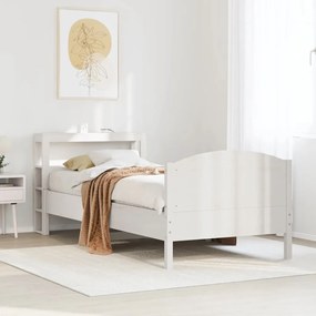 vidaXL Σκελετός Κρεβατιού Χωρίς Στρώμα Λευκό 100x200 εκ. Μασίφ Πεύκο