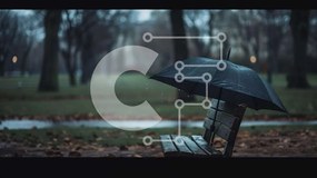 Intra Συλλεκτικό Ξύλινο Παζλ Plywood 4mm - Πάγκος στο πάρκο με ομπρέλα Σε Ξύλινο Κουτί - Διαστάσεις Puzzle: 10x10 cm – 25 κομμάτια