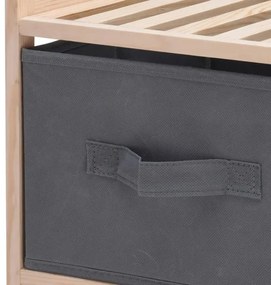 H&S Collection Αποθηκευτικό Ντουλάπι με 3 Κουτιά Αποθήκευσης Σκ. Γκρι