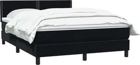 vidaXL Κρεβάτι Boxspring με Στρώμα Μαύρο 160x210 εκ. Βελούδινο