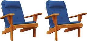 vidaXL Μαξιλάρια για καρέκλες 2 pcs Ύφασμα Όξφορντ Μπλε