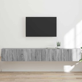 vidaXL Ντουλάπι Τηλεόρασης Τοίχου Επιτοίχιο 2 pcs Γκρίζο Σονομα
