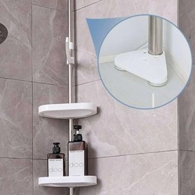 Πτυσσόμενη Γωνιακή Ραφιέρα Μπάνιου Πλαστική 4 Θέσεων 260cm