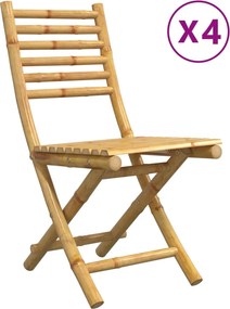 vidaXL Πτυσσόμενες Καρέκλες 4 τεμ. 43x54x88 εκ. Μπαμπού