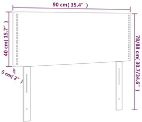 vidaXL Κεφαλάρι Κρεβατιού LED Μαύρο 90x5x78/88 εκ. Υφασμάτινο