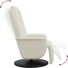 vidaXL Πολυθρόνα Ανακλινόμενη με Υποπόδιο Κρεμ από Συνθετικό Δέρμα