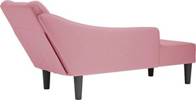 vidaXL Σαλόνι Σαλόνι με δεξί μπράτσο ροζ βελούδο