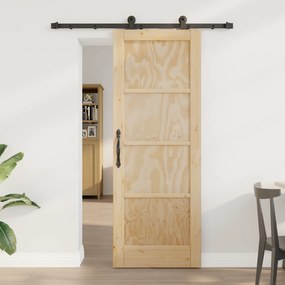 vidaXL Συρόμενη Πόρτα με Σετ Υλικών 'ORKDAL' Μασίφ Ξύλο Πεύκου