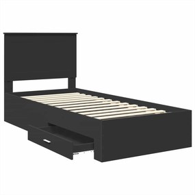 vidaXL Σκελετός Κρεβατιού Μαύρο και Ασημί 100 x 200 cm