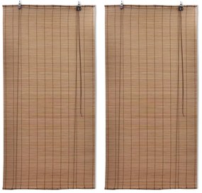 vidaXL Στόρια Σκίασης 2 τεμ. Καφέ 150 x 220 εκ. από Μπαμπού