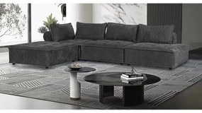 WOODWELL Ε9820,1LARRY Καναπές Γωνία Αναστρέψιμη Σαλονιού - Καθιστικού, Ύφασμα Σκούρο Γκρι 301x201x100cm H.75/39cm Ε9820,1