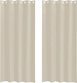 vidaXL Κουρτίνα βυσσινί 2 pcs Άμμος 260 x 140 εκ. Πολυεστέρας