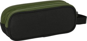 Διπλή Κασετίνα Safta Dark forest Μαύρο Πράσινο 21 x 8 x 6 cm