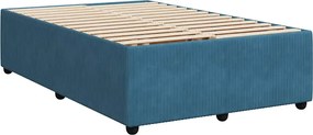 vidaXL Κρεβάτι Boxspring με Στρώμα Μπλε 120x190 εκ. Βελούδινο