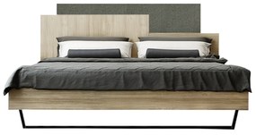 Intrahome Κρεβάτι "ΜΟΡΦΕΑΣ" διπλό σε χρώμα δρυς-γκρι σκούρο 160x200 Intrahomesa-00652352