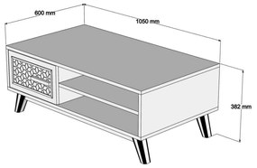 Τραπεζάκι σαλονιού Μελαμίνης σε Καρυδί 105x60x38,2Υ εκ. 105x60x38.2 εκ.