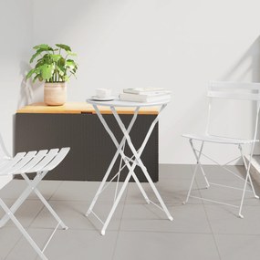 vidaXL τραπέζι bistro  πτυσσόμενο λευκό Ø50x71 εκ. από βαμμένο ατσάλι