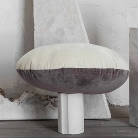 Βελουτέ Διακοσμητικό Μαξιλάρι 2 Όψεων (Φ45) Nima Pillows Velvety Μπεζ,Γκρι