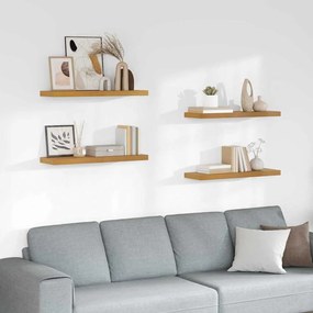 vidaXL Ράφι Τοίχου 4 pcs Μπεζ 90 x 23,5 x 4 εκ Επεξεργασμένο ξύλο