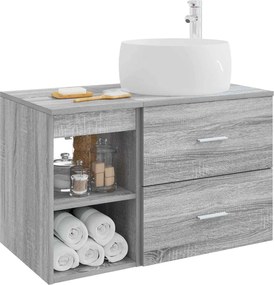 vidaXL Σετ Επίπλων Μπάνιου 2 pcs Γκρι Sonoma Επεξεργασμένο Ξύλο