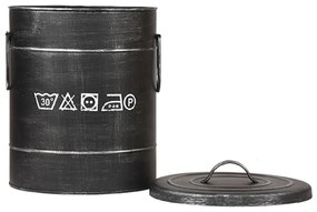 LABEL51 Καλάθι Απλύτων Χρώμα Αντικέ Μαύρο 26 x 26 x 33 εκ. S