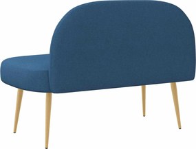 vidaXL Δερμάτινος Πάγκος με Πλάτη Μπλε 110 x 60 x 76 cm