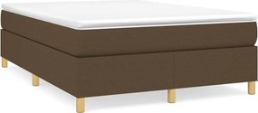 vidaXL Κρεβάτι Boxspring με Στρώμα Σκούρο Καφέ 140x200 εκ Υφασμάτινο