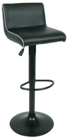 Σκαμπό Bar Nero ΕΜ405,1 Pu Μαύρο/Βαφή Μαύρη 38x38x81/101cm Σετ 2τμχ Metal, Technoderma