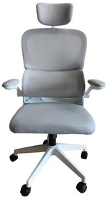 Καρέκλα γραφείου Recko pakoworld ύφασμα mesh σε γκρι απόχρωση 56x62x116-125εκ