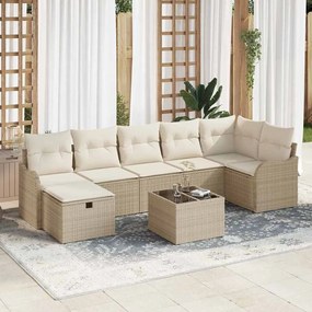 vidaXL Σετ Καναπέ Κήπου 8 pcs μπεζ και κρεμ 287.5 x 122.5 x 85 cm
