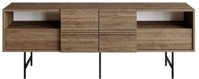 Μπουφές Kevan καρυδί-μαύρο πόδι 180x35x65εκ 180x35x65 εκ.