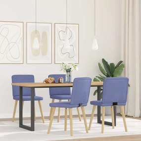 VidaXL Καρέκλες τραπεζαρίας 4 τεμάχια τζιν μπλε ύφασμα