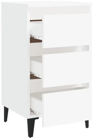 vidaXL Κομοδίνο Λευκό 40 x 35 x 69 εκ. με Μεταλλικά Πόδια