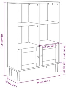 ΒΙΒΛΙΟΘΗΚΗ SENJA ΛΕΥΚΗ/ΌΨΗ ΡΑΤΑΝ 90X35X130 ΕΚ ΜΑΣΙΦ ΞΥΛΟ ΠΕΥΚΟΥ 358062