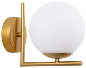 Φωτιστικό Τοίχου - Απλίκα Jada 01426 1xE27 15x21,5x18cm White-Gold GloboStar