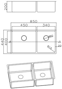 Νεροχύτης Fortinox Squadro Plus