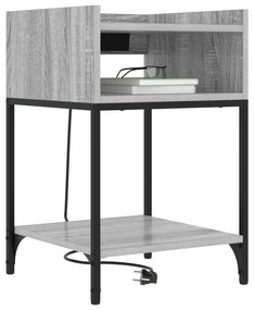 vidaXL Κομοδίνο με ράφι Γκρι sonoma 40 x 40 x 61 εκ Επεξεργασμένο ξύλο