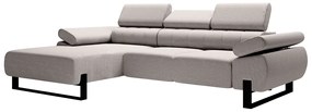 Γωνιακός καναπές VERICA mini, με ηλεκτρικά επεκτεινόμενα κάθισματα, γκρί ανοιχτό βελουτέ 293x96x176cm-Αριστερή γωνία-BOG6322