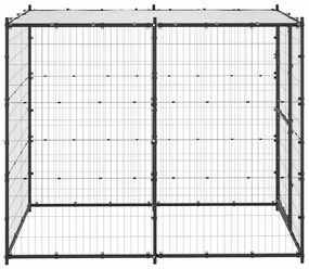 vidaXL Κλουβί Σκύλου Εξ. Χώρου Ατσάλι 110 x 220 x 180 εκ. με Στέγαστρο