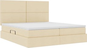 vidaXL Κρεβάτι Αποθήκης με στρώμα Κρέμ 180 x 200 cm Τεχνητό Δέρμα