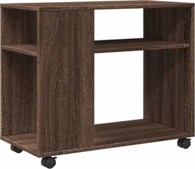 vidaXL Βοηθητικό Τραπέζι με Ρόδες Καφέ Δρυς 70x35x60 εκ. Επεξ. Ξύλο