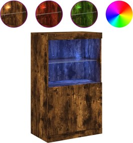 vidaXL Ντουλάπι με LED Καπνιστή Δρυς 60,5 x 37 x 100 εκ.