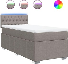 vidaXL Κρεβάτι Boxspring με Στρώμα Taupe 90x190 εκ.Υφασμάτινο