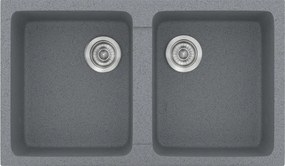 Sanitec Classic 334 (86×50) - Γρανιτένιος νεροχύτης - Metallic SILVER