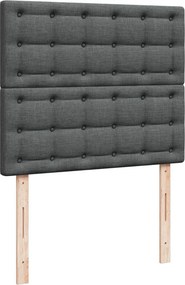 vidaXL Κρεβάτι Boxspring με Στρώμα Σκούρο Γκρι 120x200 εκ. Υφασμάτινο
