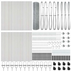 vidaXL Στύλος Περιφράξεων Ασημί 100 x 0,4 μ (25 x 25 χλστ πλέγμα)