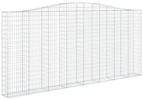 vidaXL Συρματοκιβώτια Τοξωτά 2 τεμ. 400x30x180/200 εκ. Γαλβαν. Ατσάλι