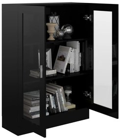 vidaXL Βιτρίνα Γυαλιστερό Μαύρο 82,5 x 30,5 x 115 εκ. Μοριοσανίδα