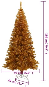 vidaXL Χριστουγεννιάτικο Δέντρο Τεχνητό με Βάση Χρυσό 180 εκ. PET